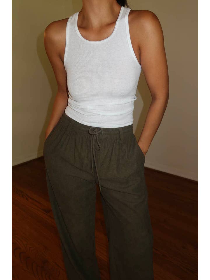 Salty - Wholesale Pants - Women's - CORD DRAWSTRING WIDE PANTS2