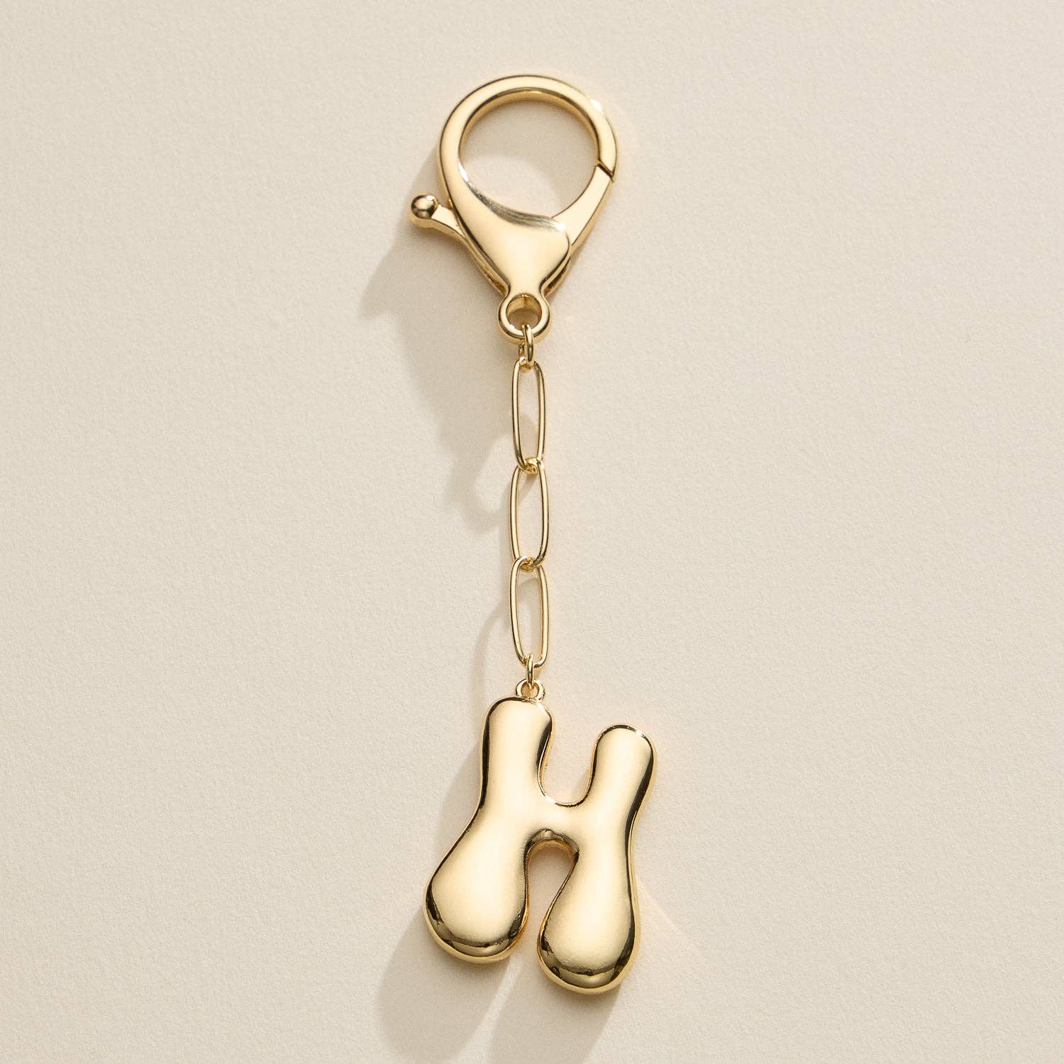 Lilla Haven - Wholesale Keychain - Women's - Bubble Letter Initial Keychain – Gold and Silver Tone Personalized Charm25