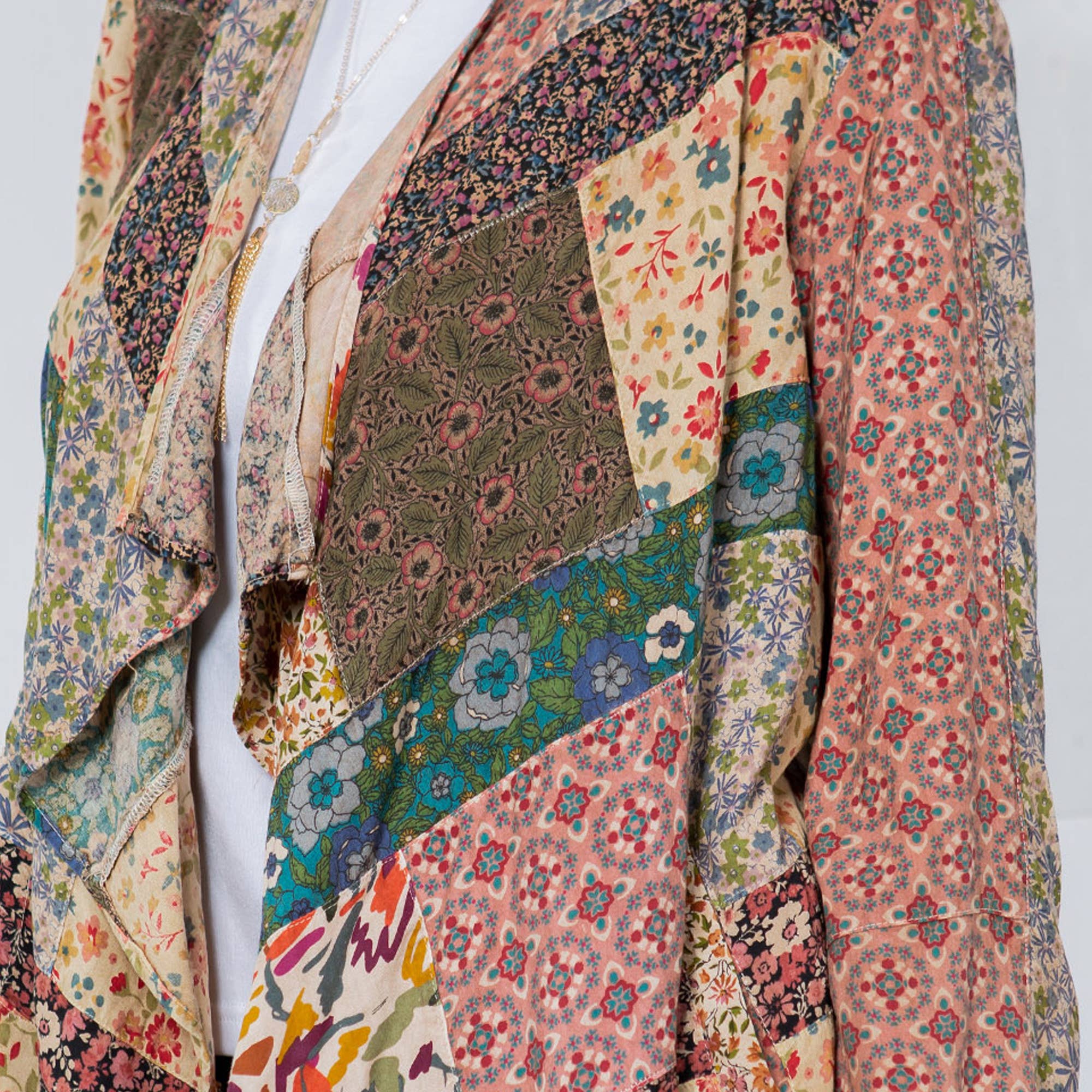 Young Threads - Wholesale Kimono - Women's - Patchwork Kimono Cardigan With 3/4 Sleeve9