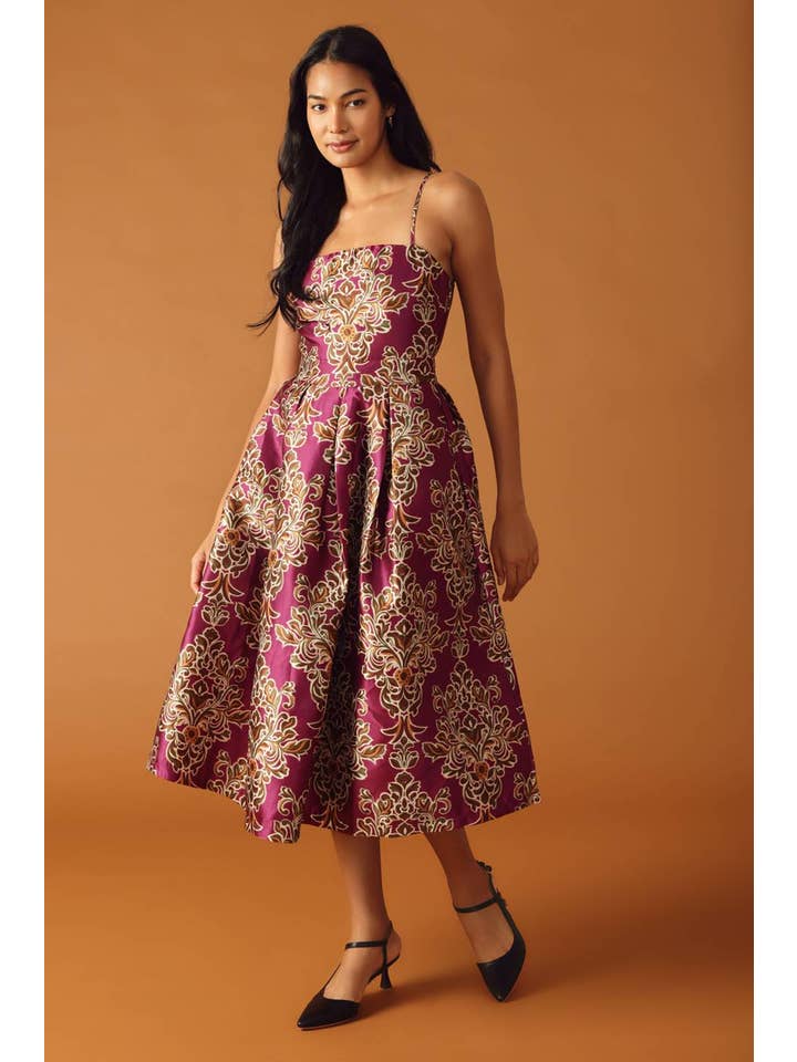 BERRY A printed woven midi dress - ID21702 for wholesale on Faire