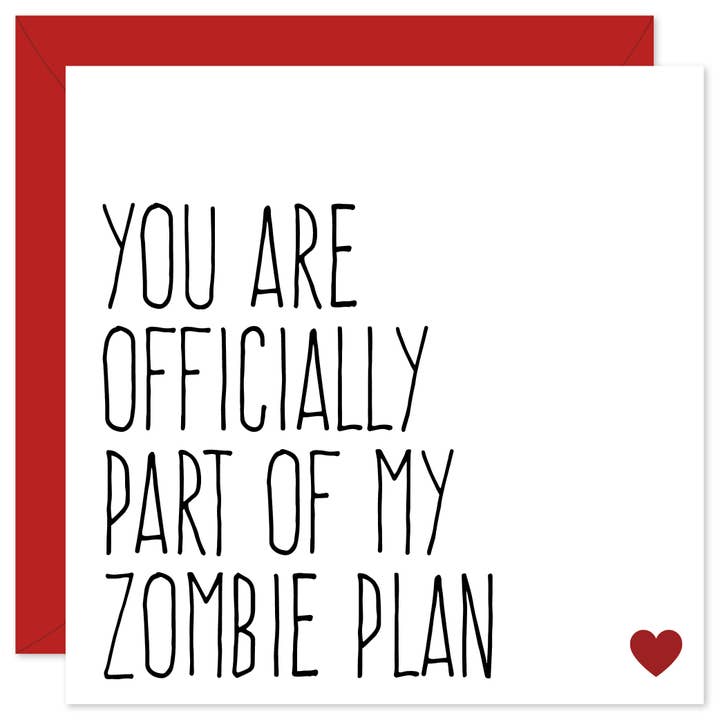 Officially Part of My Zombie Plan Card for wholesale by Purple Tree Designs