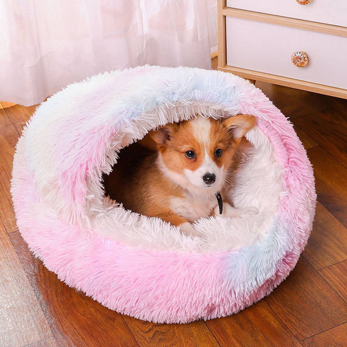 PAWPAWwholesale - Wholesale Pet Bed - Cat/Dog - Semi-Enclosed Cat Bed, Plush Round Pet Mat_CWMM527515
