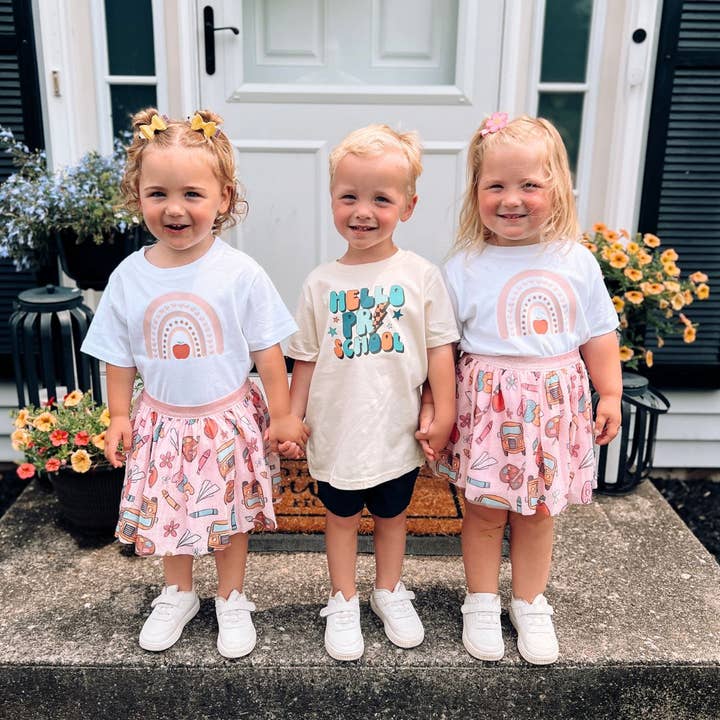 Sweet Wink - Wholesale Screen Printed T-Shirt - Kids - Apple Rainbow Short Sleeve T-Shirt - Girls Clothes3