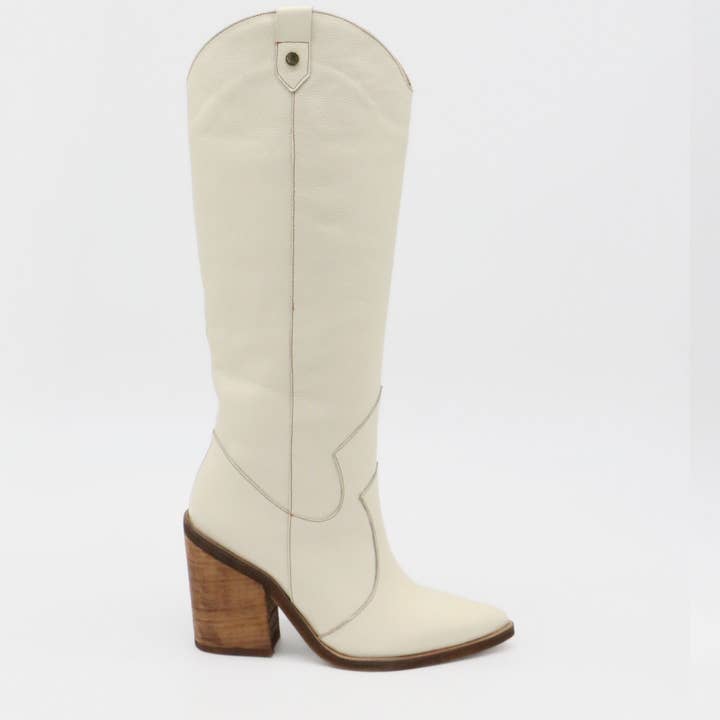 Macao western cowboy boots ivory leather women's shoes for wholesale on Faire