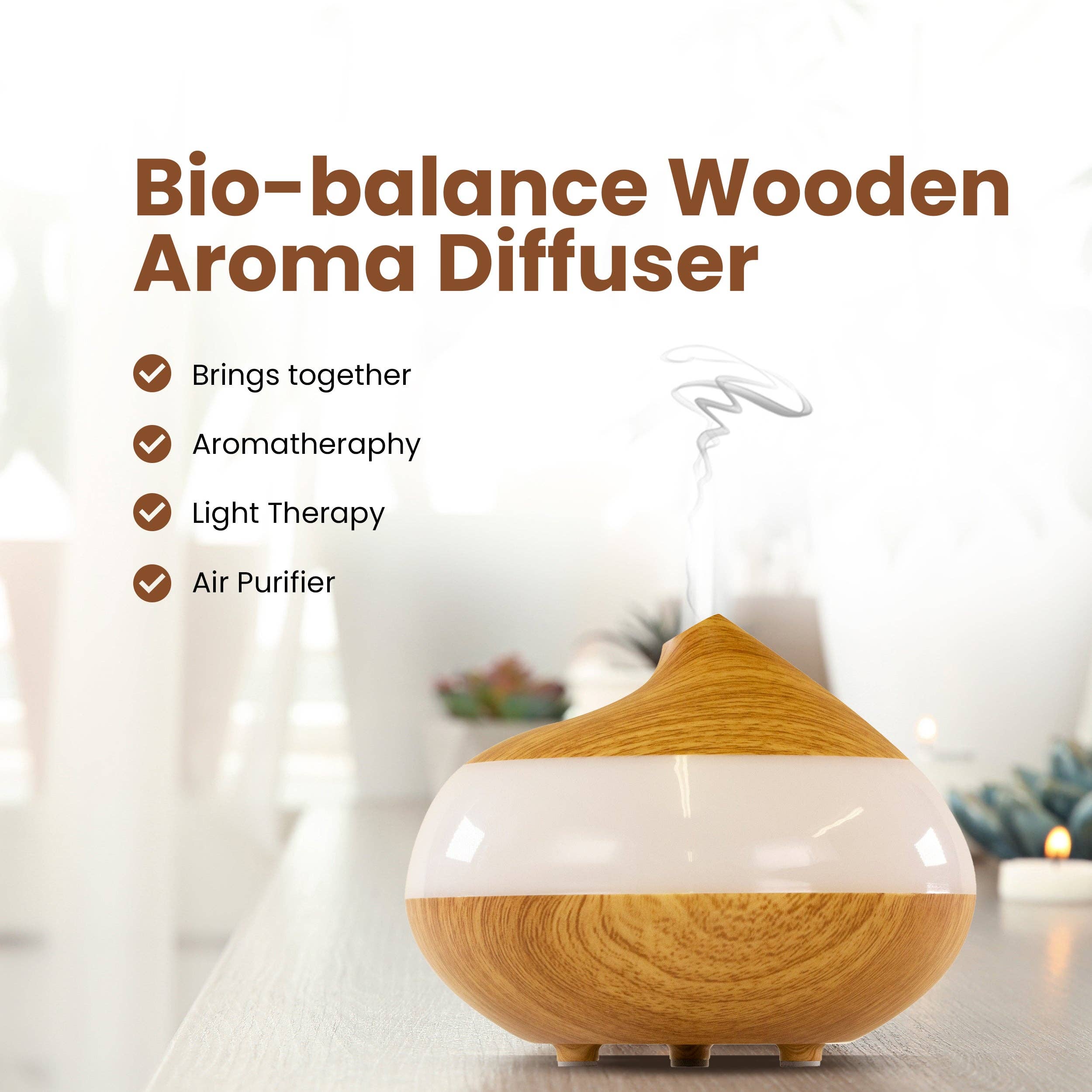 Skin Research Ltd. | Anti-Ageing Skincare & Beauty – wholesale Electronic diffuser – Dr Botanicals Bio-Balancing Wooden Aroma Digital Diffuser Clear Panel (UK Plug)2