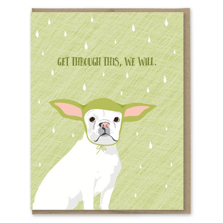 Modern Printed Matter - Venta al por mayor Tarjetas con mensajes de ánimo - Recibe a través de esta tarjeta de perro Yoda