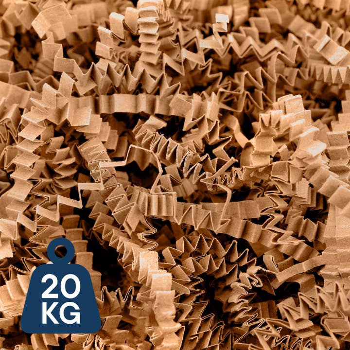 Manilla Crinkle Cut Paper Shred - Dust Free - FSC - 20kg for wholesale by Gadsby