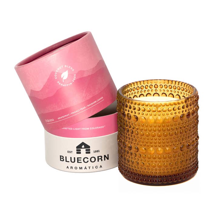 Paloma Scented Candle - Grapefruit, Citron & Rhubarb - Handmade in Colorado for wholesale by Bluecorn Candles