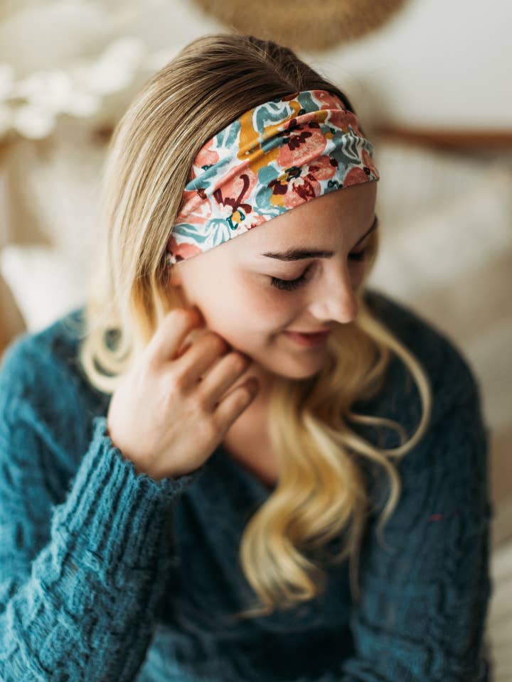 Mauve Floral Headband for wholesale by Radiant Wear