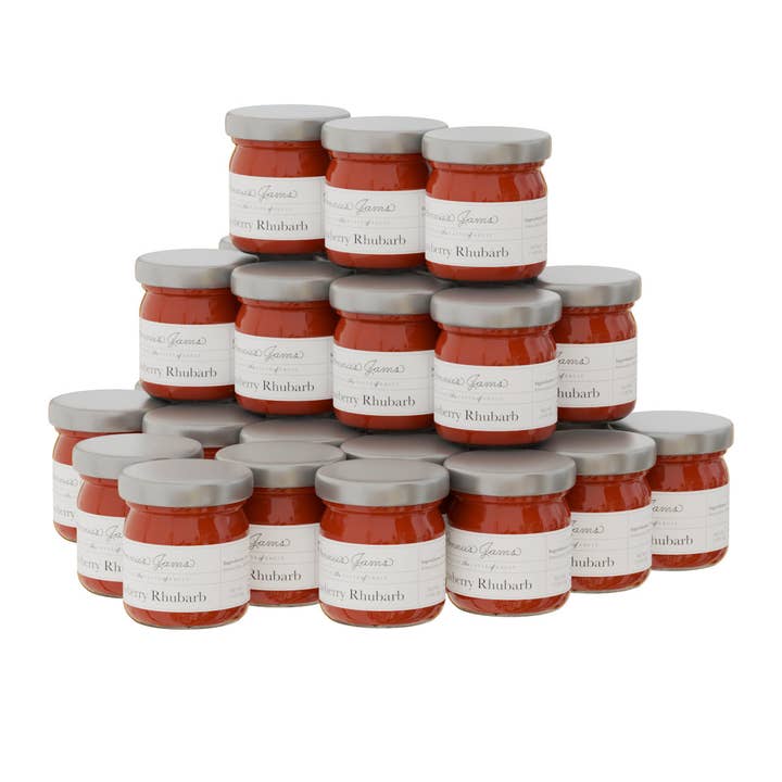 Strawberry Rhubarb - Mini Jam-Set of 30 for wholesale by Bonnie's Jams
