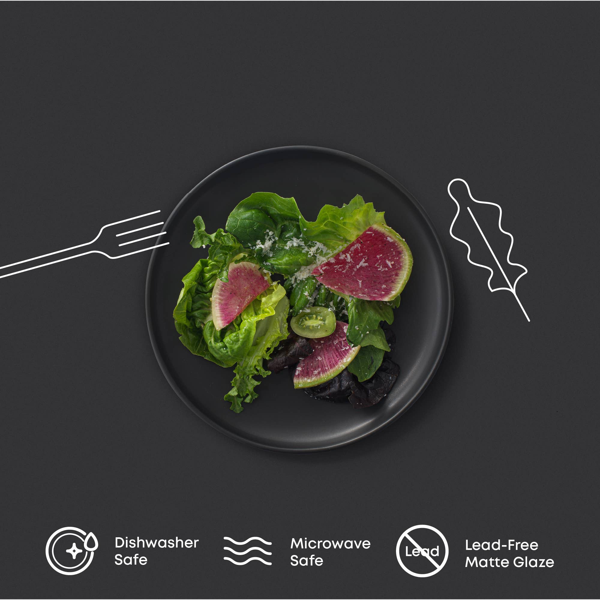 JoyJolt - Wholesale Borden - JoyJolt Mesa 6-delige saladeborden van steengoed, set van 8”4