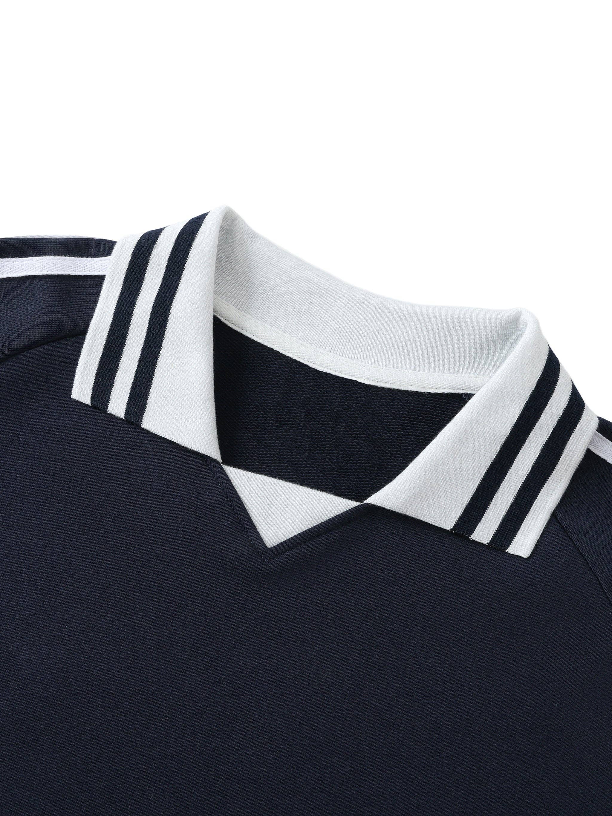 YUDAE - Wholesale Sweatshirt - Unisex - Contrast Striped Lapel Collar Sweatshirt9
