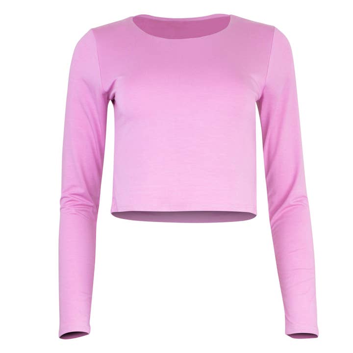 Runa Modal Long Sleeve Cropped Top - Orchid for wholesale on Faire