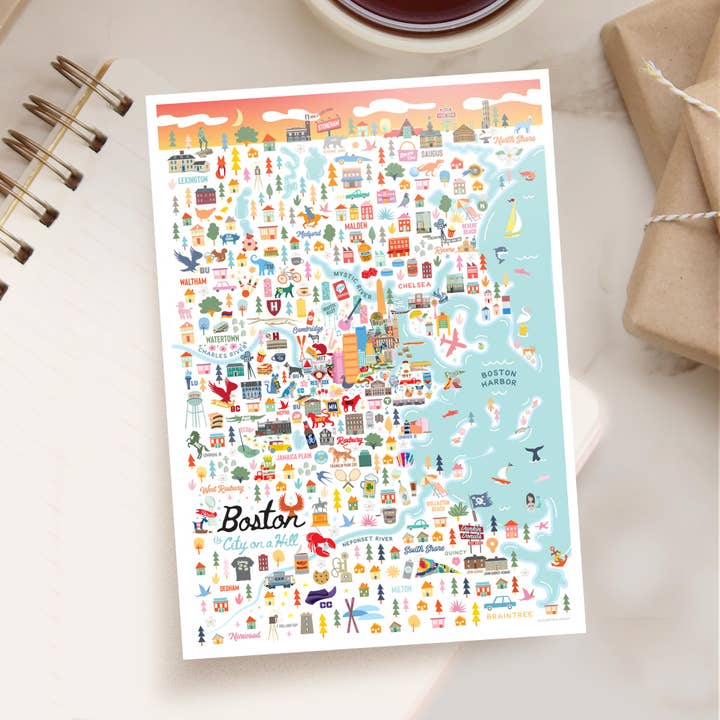 Postal BOSTON MA City Series 5x7 por atacado de A. B. Newton and Company