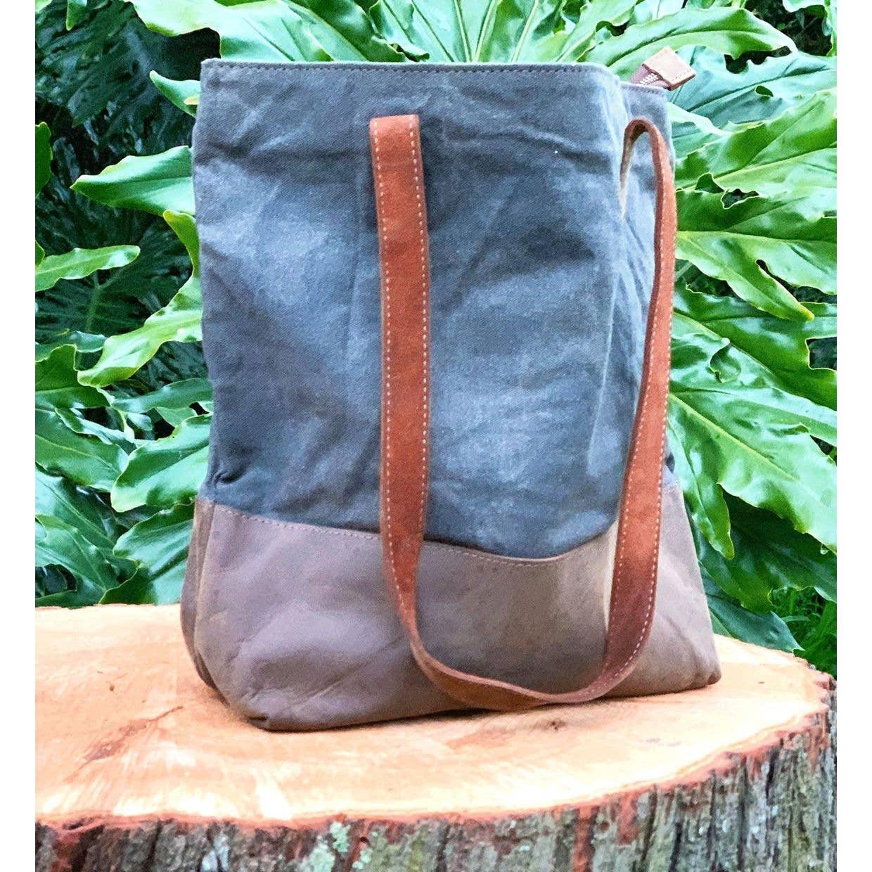 MLC – wholesale Tote bag – Women's – BLue Canvas Leather Tote Bag6