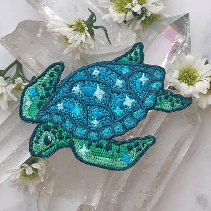 Patch - Waves - Sea Turtle for wholesale by Wildflower + Co.