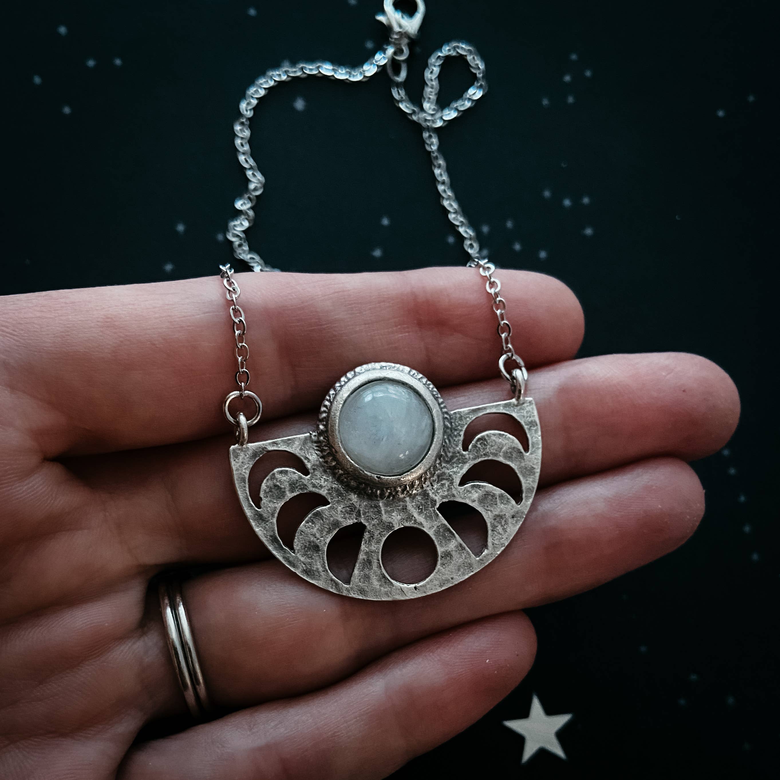 Yugen Handmade - Wholesale Pendant/Charm Necklace - Moon Goddess Necklace with Rainbow Moonstone3