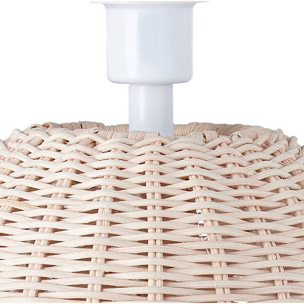 Natural Light Brown Woven Rattan Table Lamp Base with White Cable and Switch for wholesale on Faire2