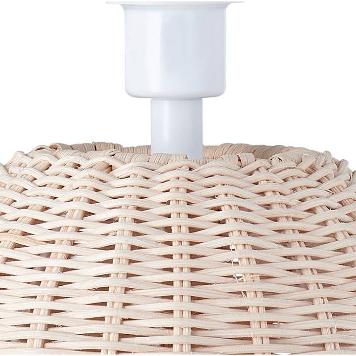 Natural Light Brown Woven Rattan Table Lamp Base with White Cable and Switch for wholesale on Faire2