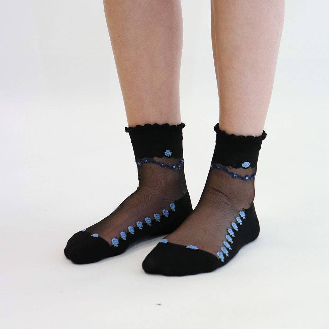 Yuko B - Wholesale Socks - Women's - Lagoon - The ultra-resistant voile women's sock3