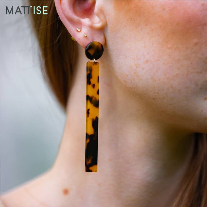 MATTISE Acetate Earrings — Handmade Sustainable VerticalChic for wholesale by MATTISE