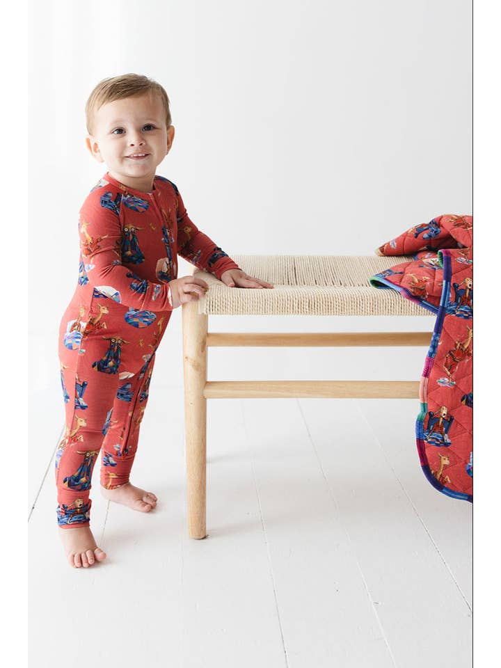 Charlie Lou Baby - Wholesale Sleepsuit - Baby - Bamboo Rompee™ | Llama Llama Red Pajama3