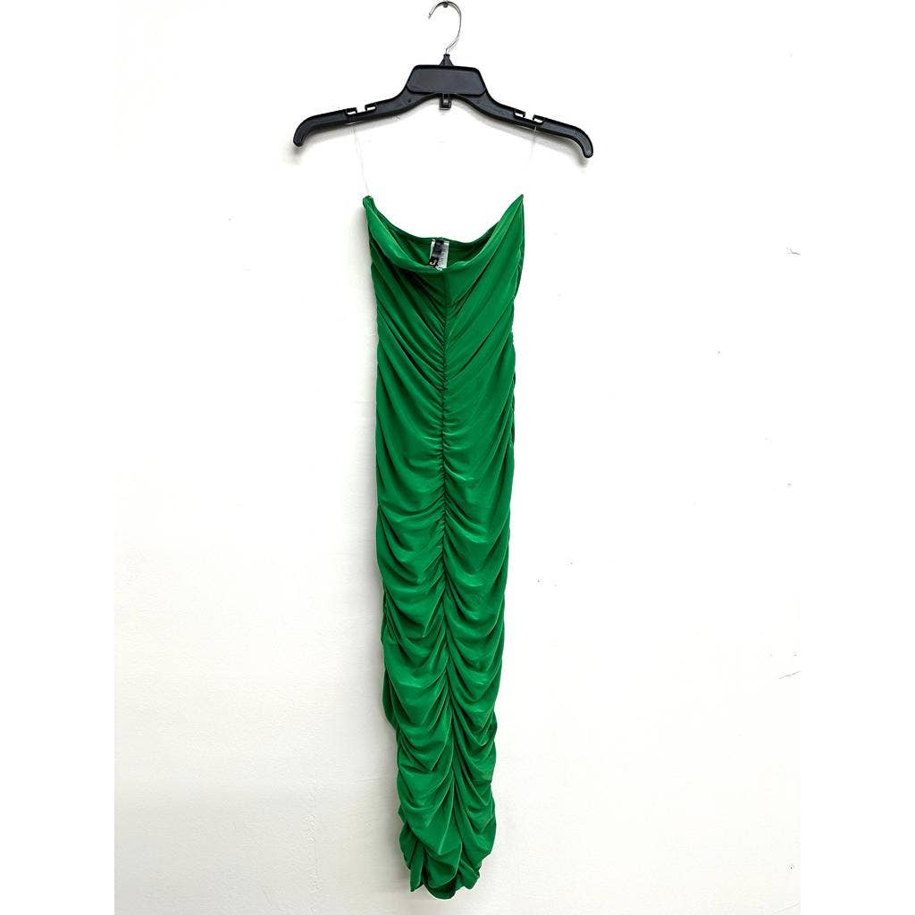 Uptown Apparel - Vendita all'ingrosso Vestito - Donna - Vestito midi a tubino con pieghe e doppio strato2