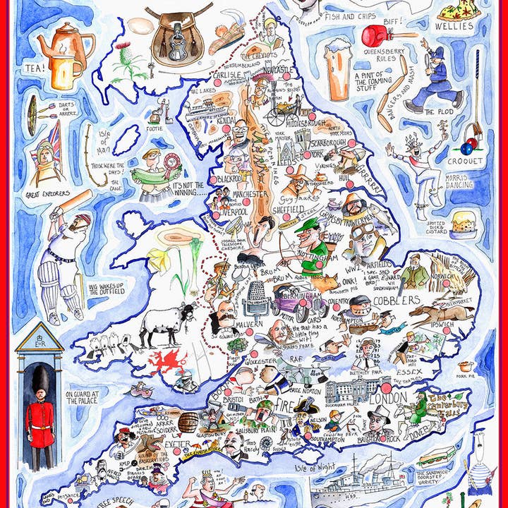 Map of England - Tim Bulmer 1000 Piece Jigsaw Puzzle for wholesale by All Jigsaw Puzzles