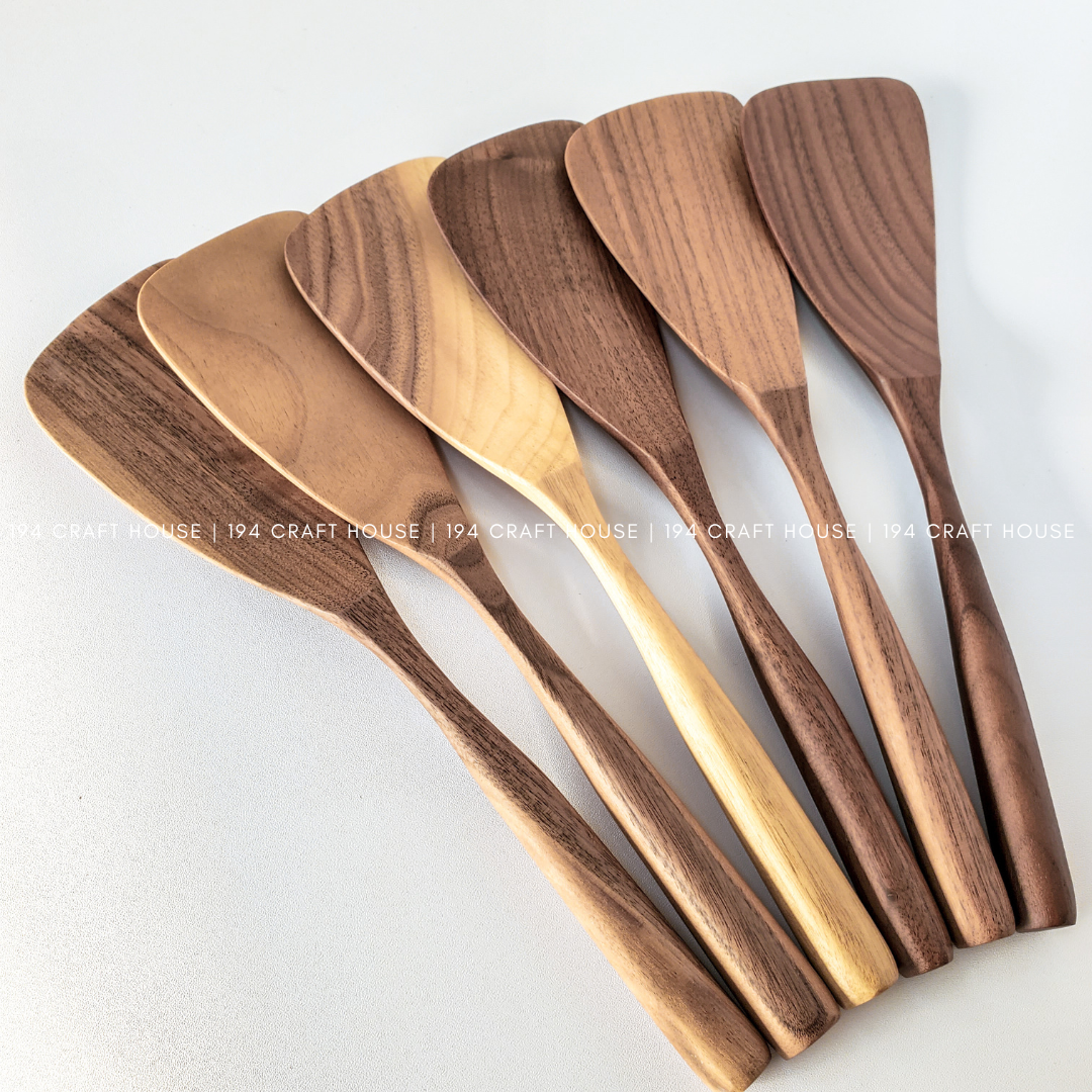 194 Craft House - Wholesale Spatula/Turner - Walnut Wood Spatula - 12"- Kitchen Serving Utensils9