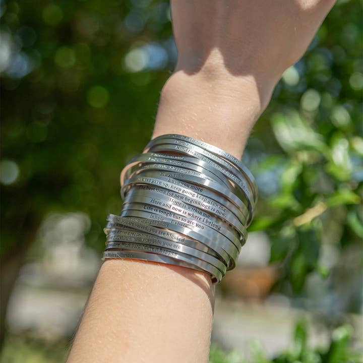 WJW - Wholesale Bangle Bracelet - 18K Gold PVD You are Loved Engraved Bangle Bracelet6