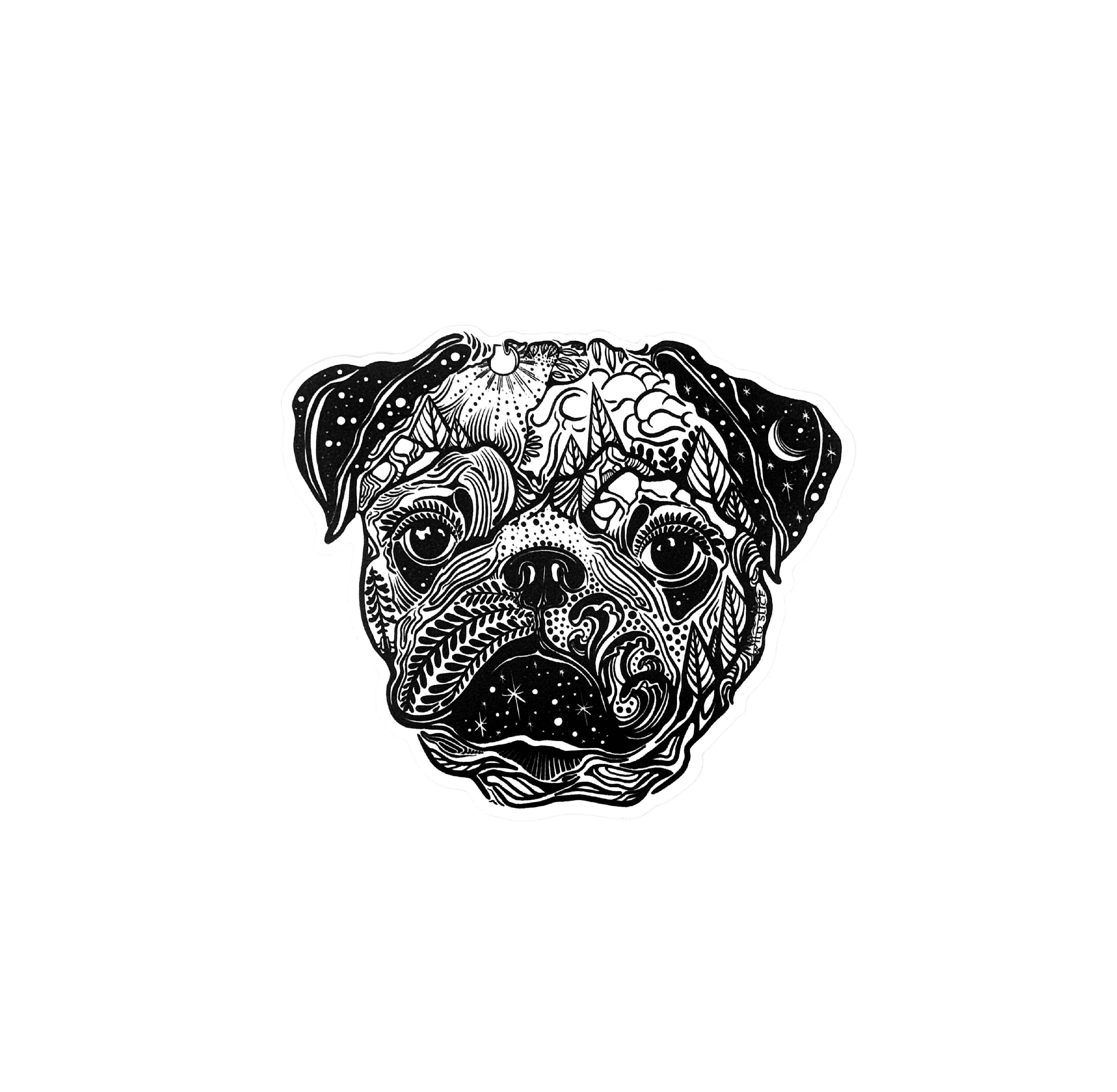 Wild Slice Designs – wholesale Klistermärke – Pugghundklistermärke