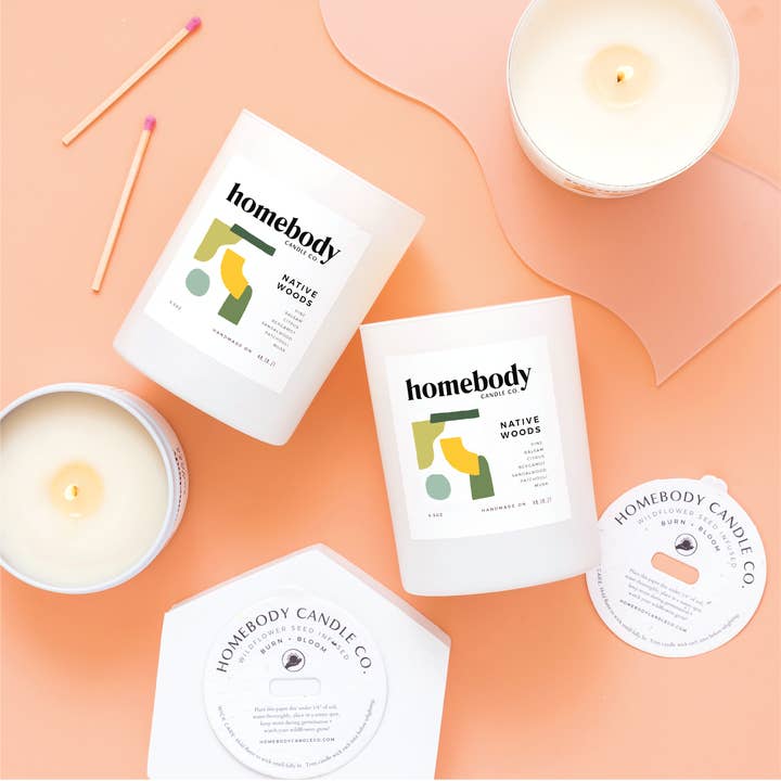 Homebody Candle Co. – wholesale Burkljus – Native Woods • bränna + blom ljus