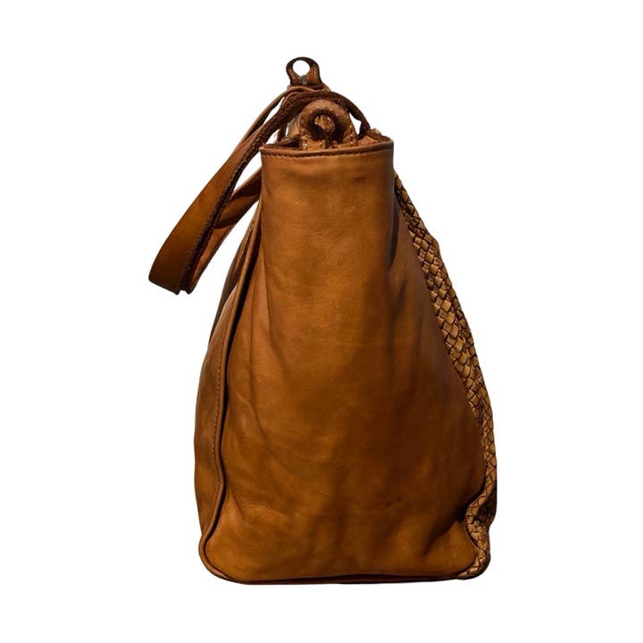 MARIANA VINTAGE VÆVET LÆDER MULEPOSE for engroshandel hos Louisa lee