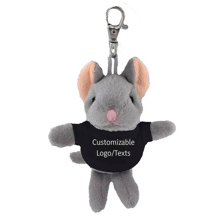Llavero de 4" - Ratón con camisa personalizada para venta al por mayor de Plushland