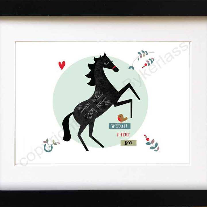 Wotmalike - Wholesale Kunstprint - Whoa There Boy Horse Mounted Print