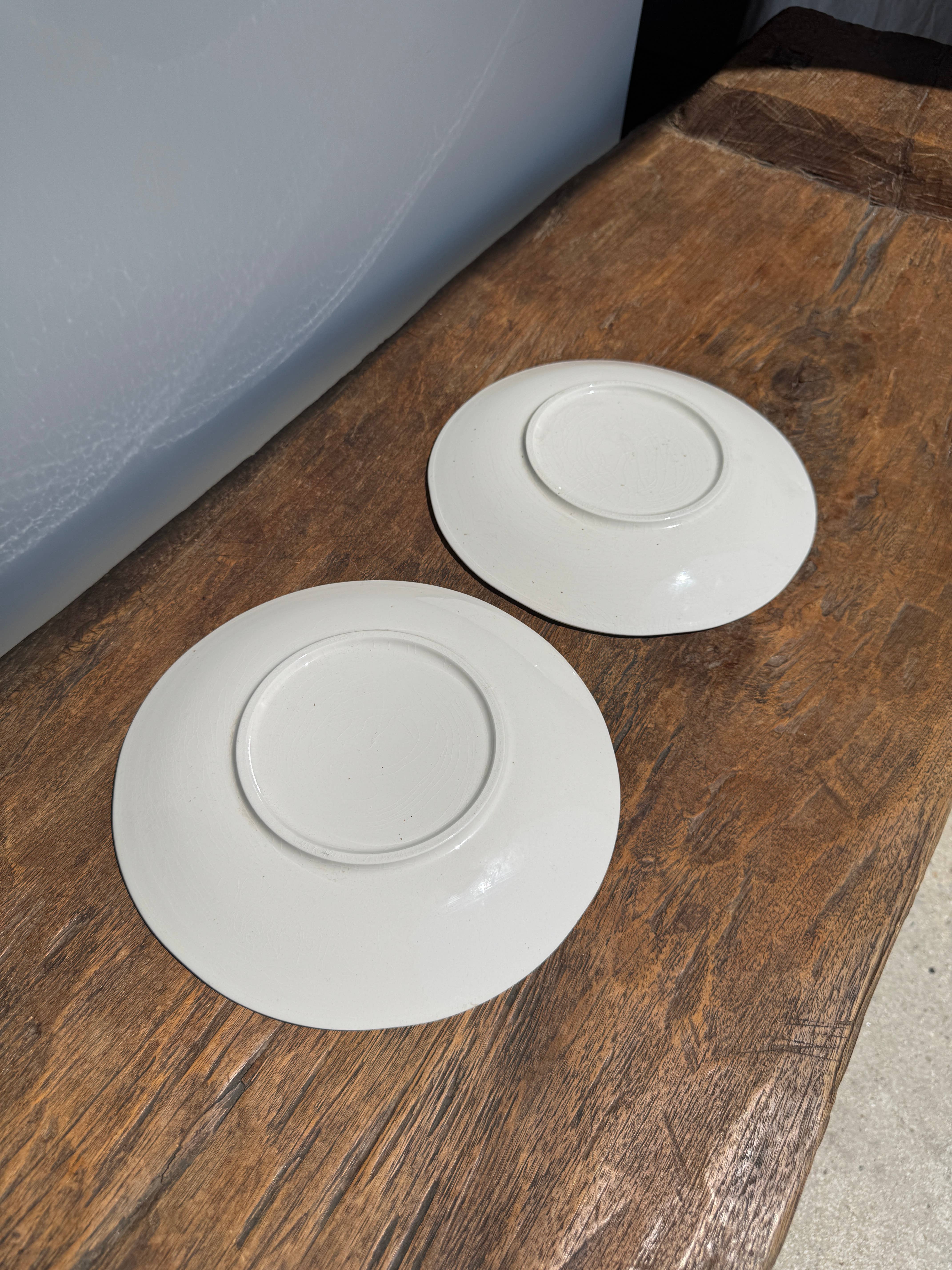 Office Objets - Wholesale Dinner Plate - Set of 2 earthenware plates with blue decoration7