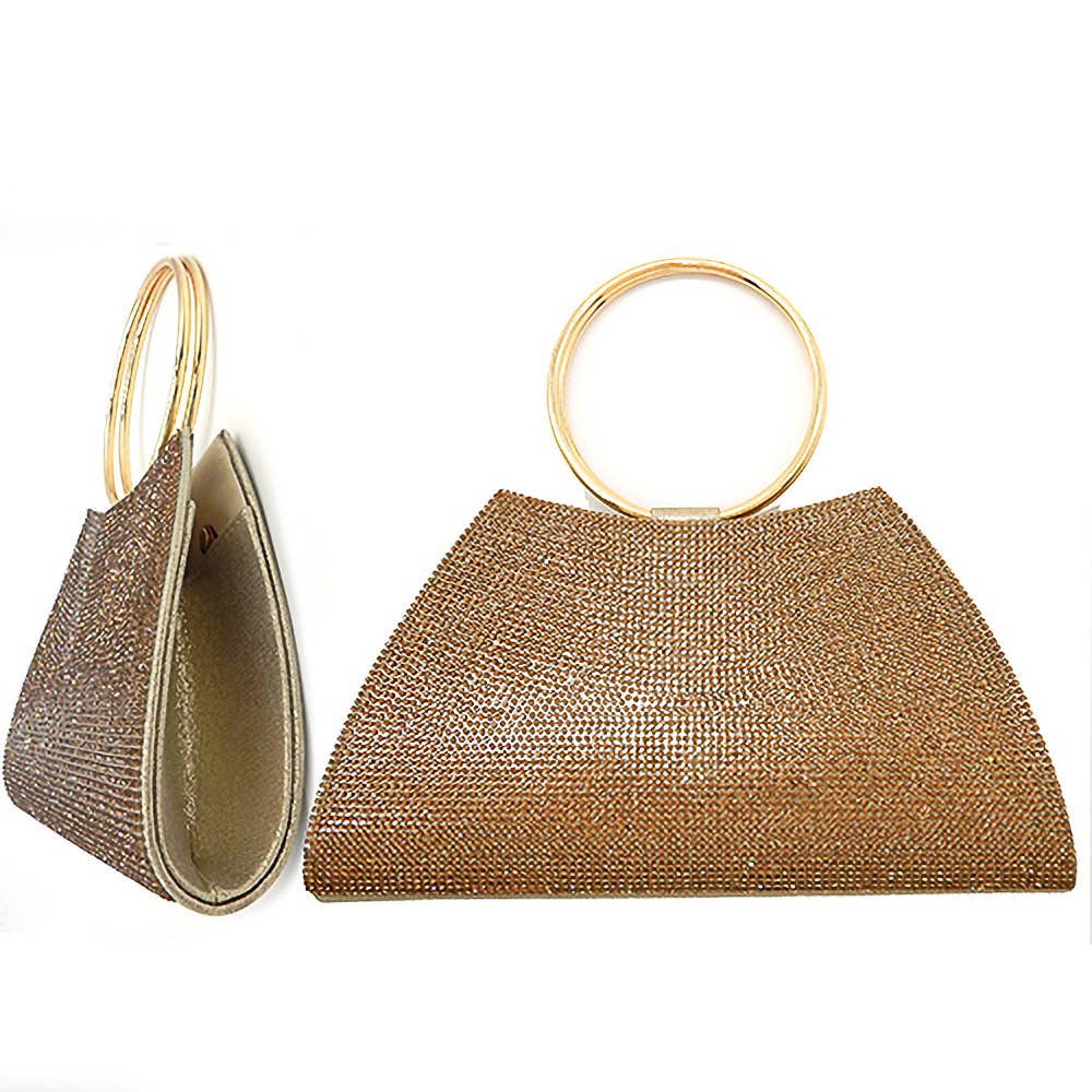 Diacly - Wholesale Clutch Bag - Women's - Sophisticated Trapezoid Dazzling Round Handle Clutch Bag2