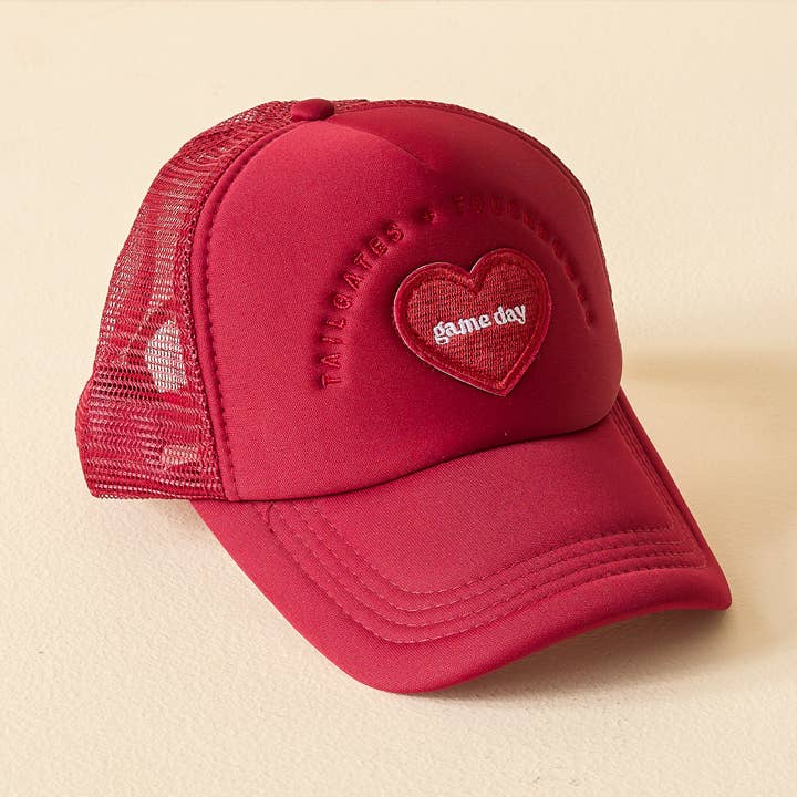 Game Day Trucker Hat - Burgundy for wholesale by The Darling Effect