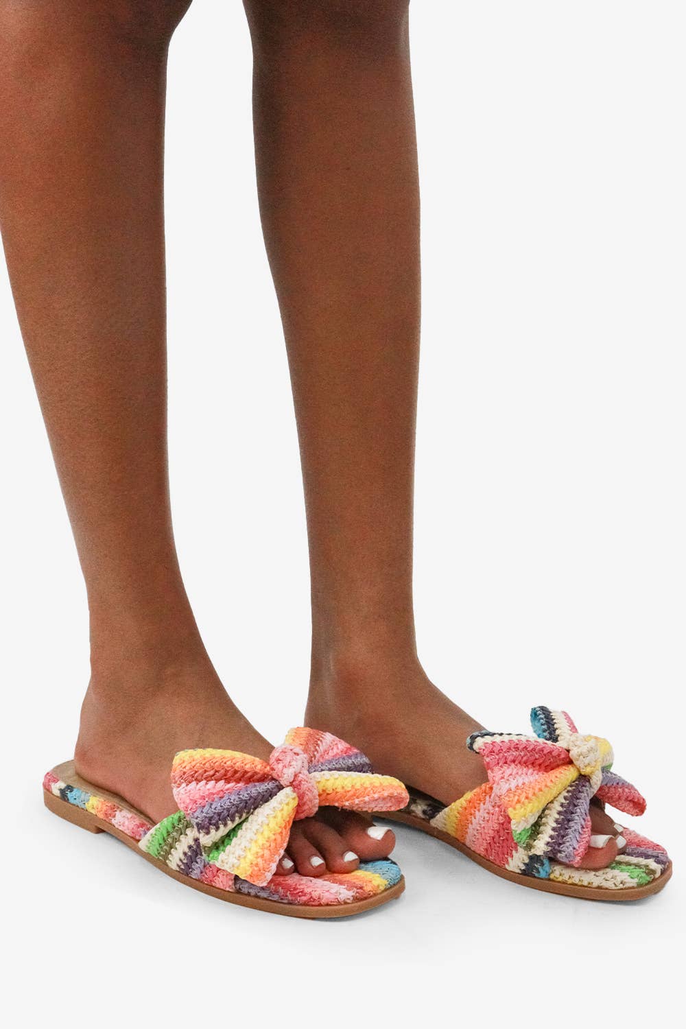 Lemonade Shoes - Wholesale Sandals - Women's - RESORT STAY -  Raffia Bow Sandals, Beach Slide, Summer Flat3