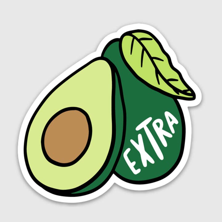 Avocado Extra Sticker for wholesale by Brittany Paige