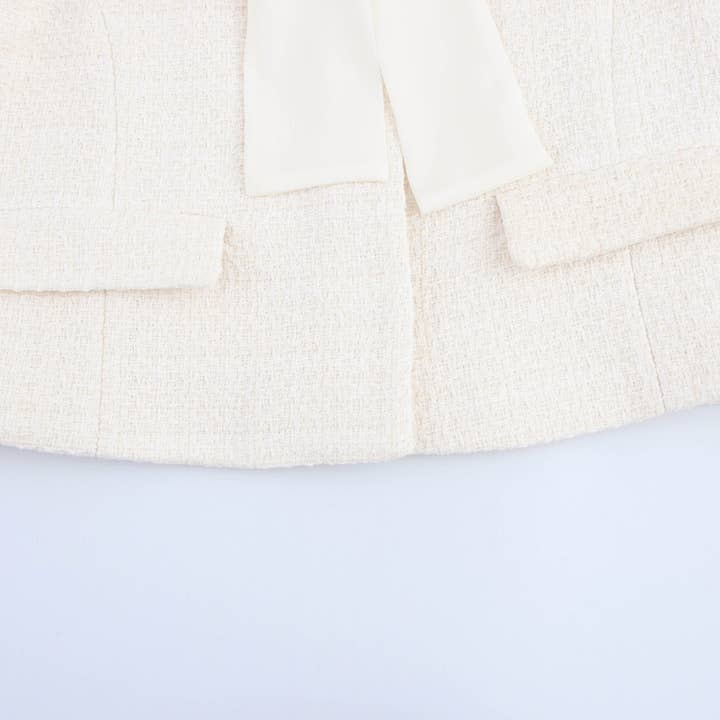 WHITE Lapel long-sleeved,bow tie lace-up suit jacket for wholesale on Faire4