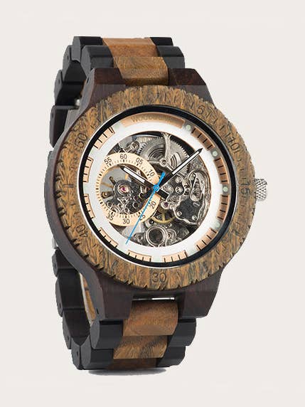 Orologio meccanico da uomo in legno - Hiba per la vendita all'ingrosso da parte di Wood&Chic