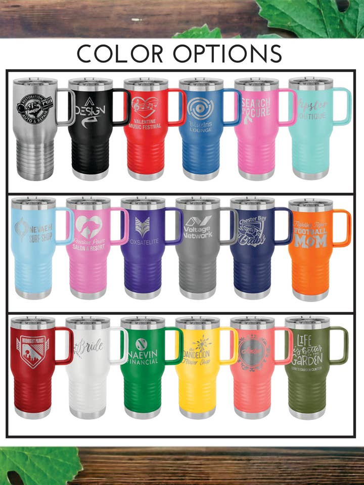 Tazza da viaggio isolata da 20 once con coperchio scorrevole per la vendita all'ingrosso da parte di Etchpress Yourself