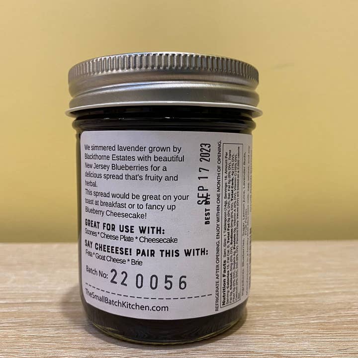 Small Batch Kitchen - Wholesale Jam/Jelly - Blueberry Lavender Fruit Spread