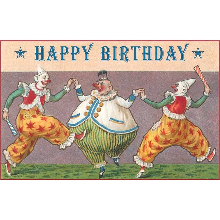 Gratulationskort HB-325 Tre gammaldags clowner för wholesale av Found Image Press