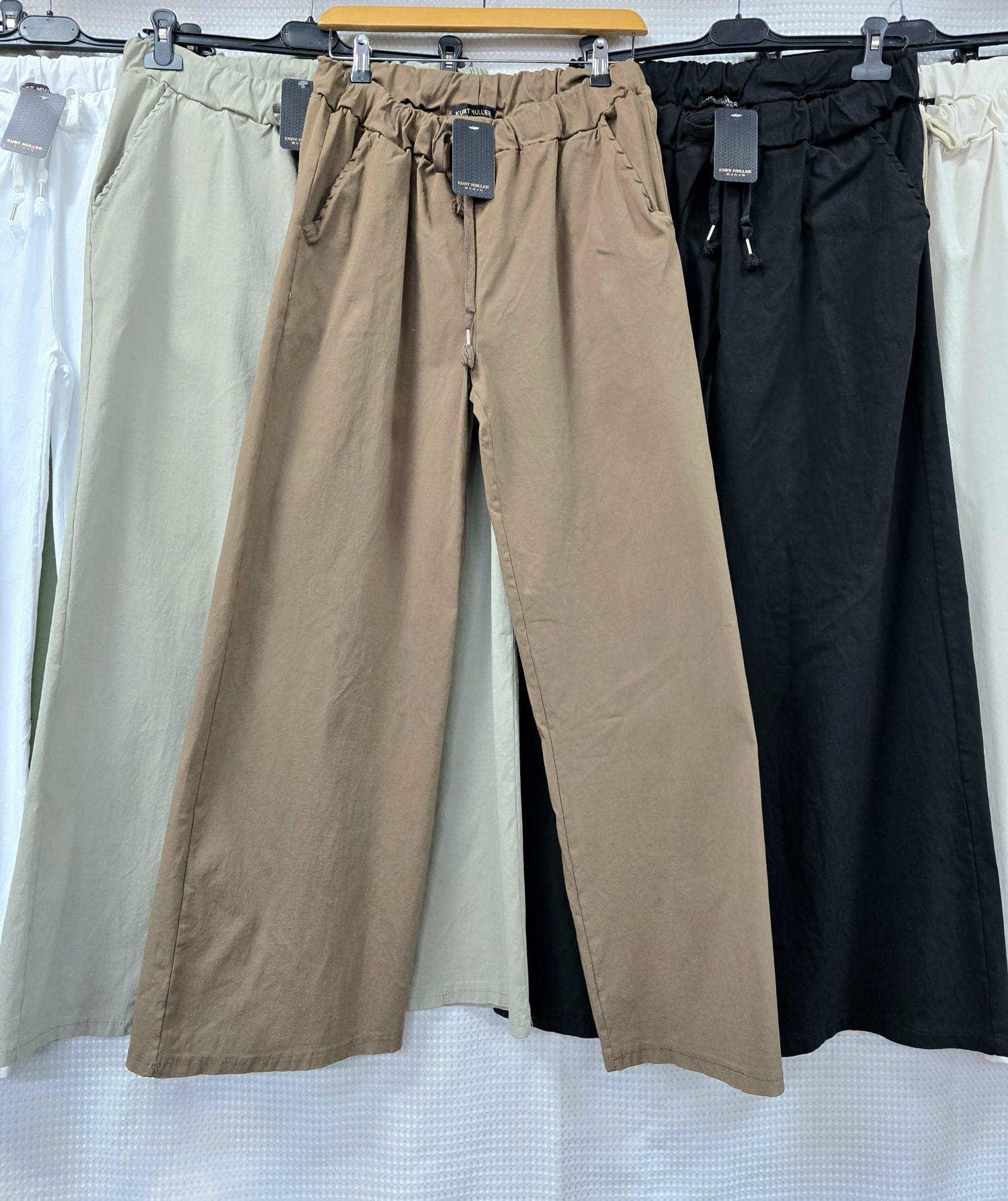 Kurt Muller – Engroshandel Bukser - Dame – Plain Wide Leg Stretch Magic Bukser1