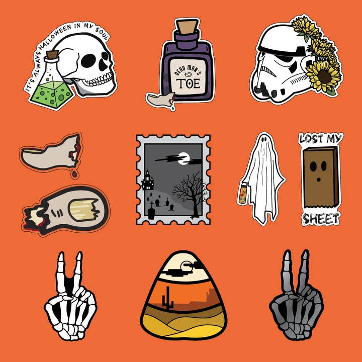 Halloween Mystery Sticker Pack for wholesale by Riley Funk Designs