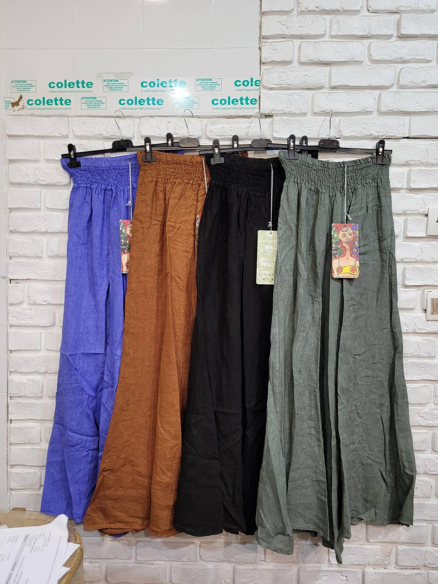 la maison des fibres naturelles - Wholesale Pants - Women's - Flared linen trousers 66031 100%LINEN68