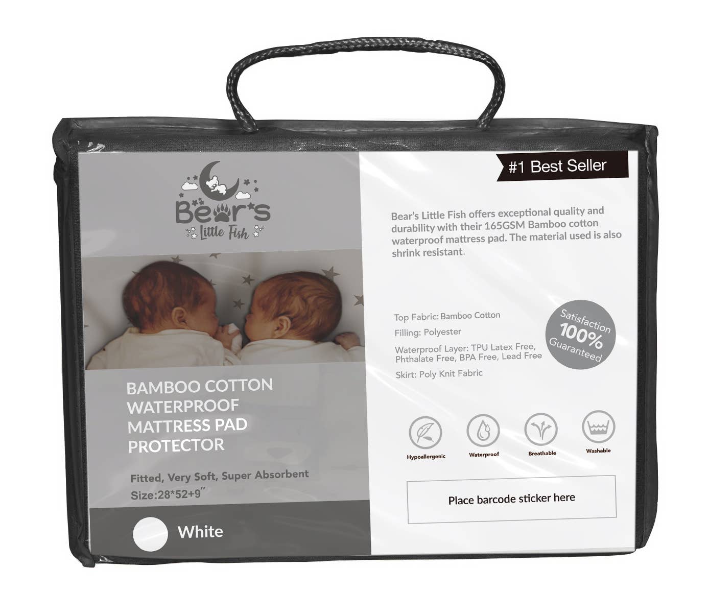 Bear's Little Fish – Engroshandel Lagner til vugger – Bambus Madras Protector (barneseng)2