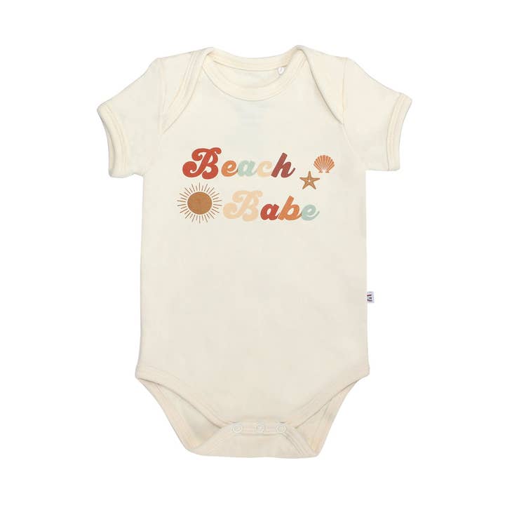 Beach Babe Summer Cotton Baby Onesie Bodysuit for wholesale by Emerson and Friends